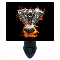Motorcycle Decorative Photo Night Light. Flaming Chrome. Free Extra Picture For Lights.