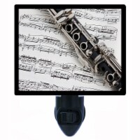 Music Themed Decorative Photo Night Light. Clarinet On Music. Free Extra Picture For Lights.