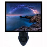 Space Decorative Photo Night Light. Milky Way Over Sea. Free Extra Picture For Lights.