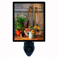 Gardening Decorative Photo Night Light. Free Switchable Insert. Garden Shed