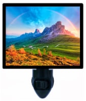 Landscape Decorative Photo Night Light. Free Switchable Insert. Mountain Rainbow
