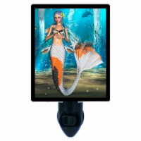 Fantasy Decorative Photo Night Light. Orange Mermaid. Free Extra Picture For Lights.