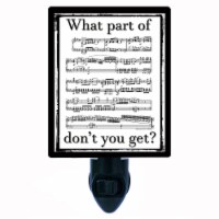 Music Themed Night Light. What Part Don't You Get? Notes. Free Extra Picture For Lights.