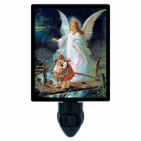 Religious Photo Night Light. Guardian Angel Over Bridge. Free Extra Picture For Lights.