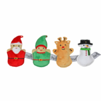 Midlee Mini Plush Christmas Dog Toys- Set of 4- Elf Reindeer Snowman & Santa (4 )