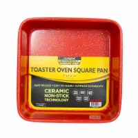 CasaWare Non-Stick Ceramic Toaster Oven Square Pan - Red Perspective: Main