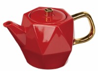 CasaWare Hex Teapot - Red/Gold Perspective: Main