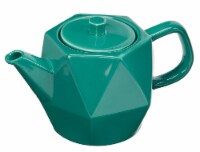 CasaWare Hexagonal Stoneware Teapot with Strainer - Emerald Perspective: Main