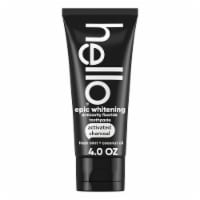 hello Activated Charcoal Whitening Fluoride Toothpaste Fresh Mint + Coconut Oil Vegan & SLS Free