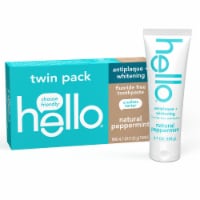 hello Antiplaque Whitening Fluoride Free Toothpaste Double Pack in Natural Peppermint Perspective: Main