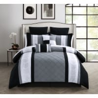 Livingston Oversized and Overfilled Comforter Set (8-Piece) black queen