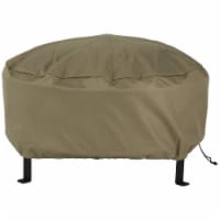 Sunnydaze 40 in Heavy-Duty Polyester Round Outdoor Fire Pit Cover - Khaki
