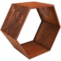 30  Firewood Rack Log Holder Storage Steel Rustic Finish Hexagon Wood Accessory