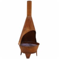 Sunnydaze 6 ft Steel Wood Burning Outdoor Chiminea Fire Pit with Wood Grate