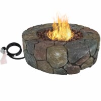 Sunnydaze 30 in Cast Stone Propane Gas Fire Pit Table with Lava Rocks