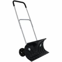 Snow Shovel 26 Wheeled Snow Removal Pusher Winter Tool Adjustable Heavy Duty