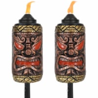 2-Pack Patio Torches Tiki Face Outdoor Lawn Tabletop Decor Adjustable Height