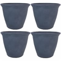 Sunnydaze Anjelica Outdoor Flower Pot Planter - Slate Finish - 20-Inch - 4-Pack