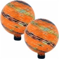 Sunnydaze Sunset Sky Glass Gazing Globe - 10 in - Set of 2