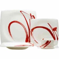 Red Vanilla PR1300-905-4 Paint It Red Dinner Set, 20 Piece