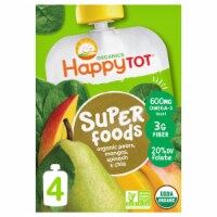 Happy Tot® Organics Superfoods Pears Mangos & Spinach + Super Chia Stage 4 Baby Food