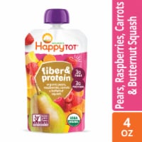 Happy Tot® Organics Fiber & Protein Pear Raspberry Carrots & Butternut Squash Stage 4 Baby Food