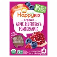 Happy Kid Organic Apple Blueberry & Pomegranate Blended Fruit Snack 4 Count Perspective: Main