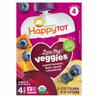 Happy Tot Love My Veggies Stage 4 Organic Bananas, Beets, Squash & Blueberries Pouch