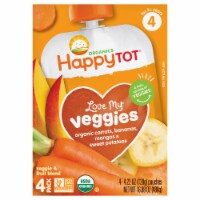 Happy Tot Organics®  Love My Veggies Organic Carrots, Bananas, Mangos & Sweet Potatoes 4pk Pouch