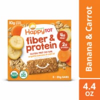 Happy Tot Fiber & Protein Soft-Baked Banana & Carrot Bars Snack