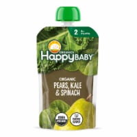 Happy Baby Organics Clearly Crafted Pears Kale & Spinach Stage 2 Baby Food Pouch