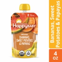 Happy Baby Clearly Crafted Stage 2 Bananas Sweet Potatoes & Papaya Pouch Perspective: Main