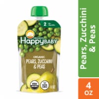 Happy Baby Organics Clearly Crafted Pears Zucchini & Peas Stage 2 Baby Food Pouch