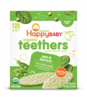 Happy Baby Organic Teethers Gluten Free Gentle Teething Wafers Pea & Spinach Box Perspective: Main