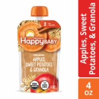 Happy Baby Stage 2 Meals Apples Sweet Potatoes & Granola Pouch Perspective: Main