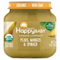 Happy Baby Organics Pears Mangos & Spinach Stage 2 Baby Food Puree Perspective: Main