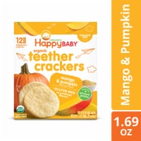 Happy Baby Organic Teether Crackers Gluten Free Mango & Pumpkin with Amaranth Box Perspective: Main