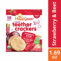 Happy Baby® Organics Strawberry & Beet Crawling Baby Teether Crackers Snack
