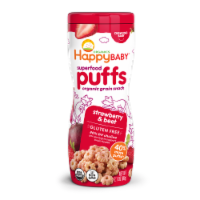 Happy Baby® Strawberry & Beet Gluten-Free Organic Superfood Puffs Snacks Perspective: Main