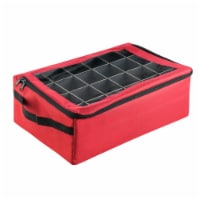 Tiny Tim Totes 83-DT5574 48 Christmas Ornament Organizer Storage Box - Red