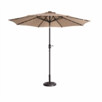 Villacera 83-OUT5420 9 ft. LED Lighted Outdoor Patio Umbrella with 8 Steel Ribs & Push Button