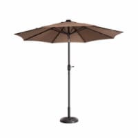 Villacera 83-OUT5421 9 ft. LED Lighted Outdoor Patio Umbrella with 8 Steel Ribs & Push Button
