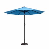 Villacera 83-OUT5422 9 ft. LED Lighted Outdoor Patio Umbrella with 8 Steel Ribs & Push Button