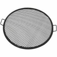 Sunnydaze 30 in Round Steel X-Mark Fire Pit Cooking Grill with Handles