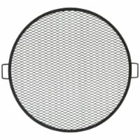 Sunnydaze 36 in Round Steel X-Mark Fire Pit Cooking Grill with Handles