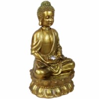Sunnydaze Relaxed Buddha Outdoor Water Fountain with LED Lights - 36 in
