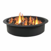 36 Round Steel Fire Pit Ring Liner DIY Black Steel Backyard Wood Burning Insert