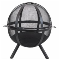 Sunnydaze 30 in Flaming Ball Steel Fire Pit with Cover, Poker, and Grate