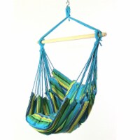 Sunnydaze Indoor-Outdoor Hanging Hammock Chair Swing - Ocean Breeze - Set of 2