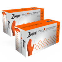 1st Choice Orange Nitrile Disposable Gloves 6 Mil Textured XX-Large 200
